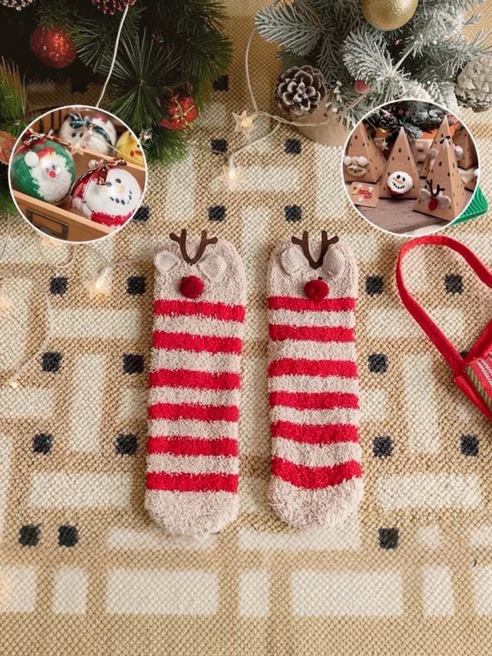 Cozy Holiday Fuzzy Socks in Holiday Ornament Packaging NWT BUY NOW PRICE - Picture 6 of 6
